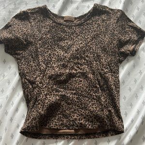 brandy melville brown leopard ashlyn top